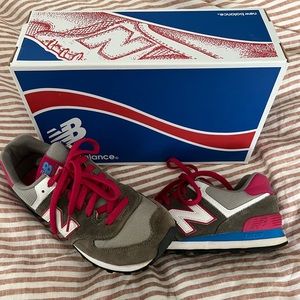 New Balance WL574CPW Pink and Gray Suede sz 7.5